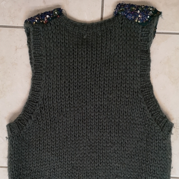 NEO-VINTAGE upcycled J.Crew beaded knit sweater vest - TheStyleMinr.com Vintage - Picture 5 of 5